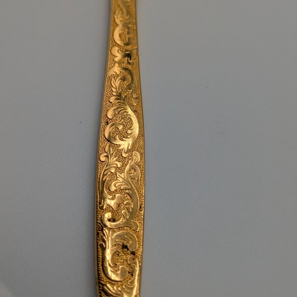 Americana Golden Heritage Flatware Golden Scroll 6 Dinner Knives 8"  - Vintage - Picture 10 of 12